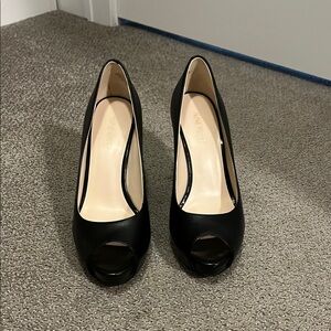 Elegant Black Peep-Toe Heels